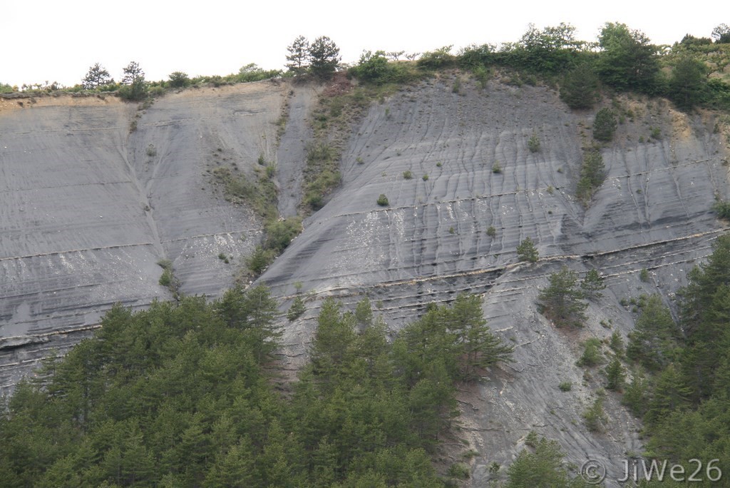 Colline ravinée de marne bleue