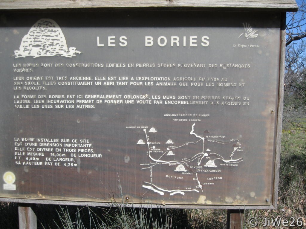 Panneau didactique sur les Bories