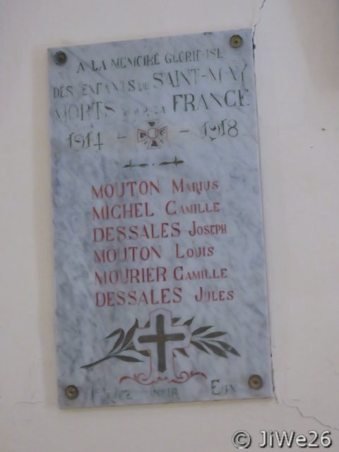 Plaque commémorative hommage aux morts de la guerre 14-18