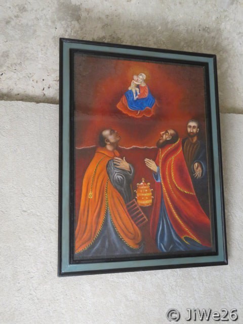 Ce magnifique tableau représentant Saint-Marius a été restauré en 2008 par l'architecte d'intérieur Jacqueline Mornet