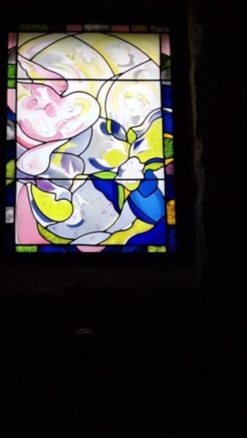 Vitrail de l'annonciation côté Sud