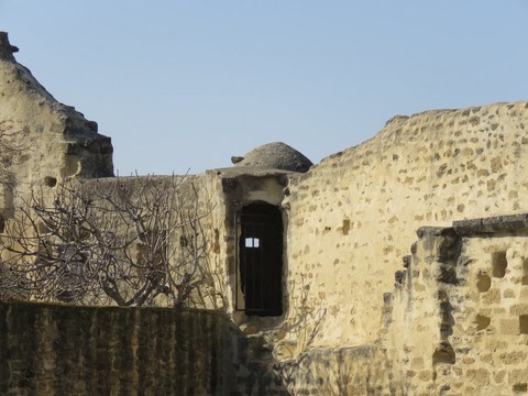 L'échauguette vue de l'intérieur, ouvrage à caractère militaire établie sur un cul-de-lampe en molasse