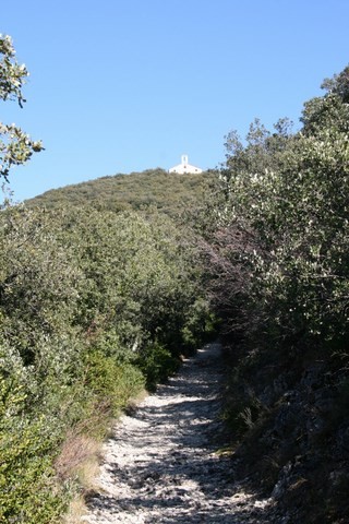 Le chemin poLe chemin pour accéder à la chapelle, pente douce au départ mais plus sévère aprèsur accéder à la chapelle, sentier de transhumance déjà cité en 1316