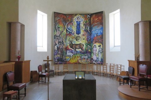 Triptyque oeuvre de Carmelo Zagari, huile sur toile 4 m/4 m